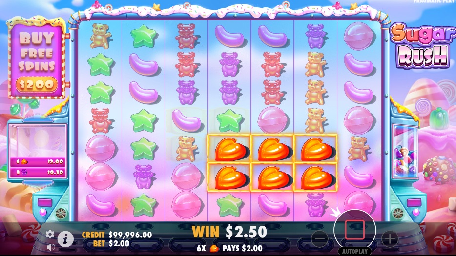 Combinação vencedora na slot Sugar Rush